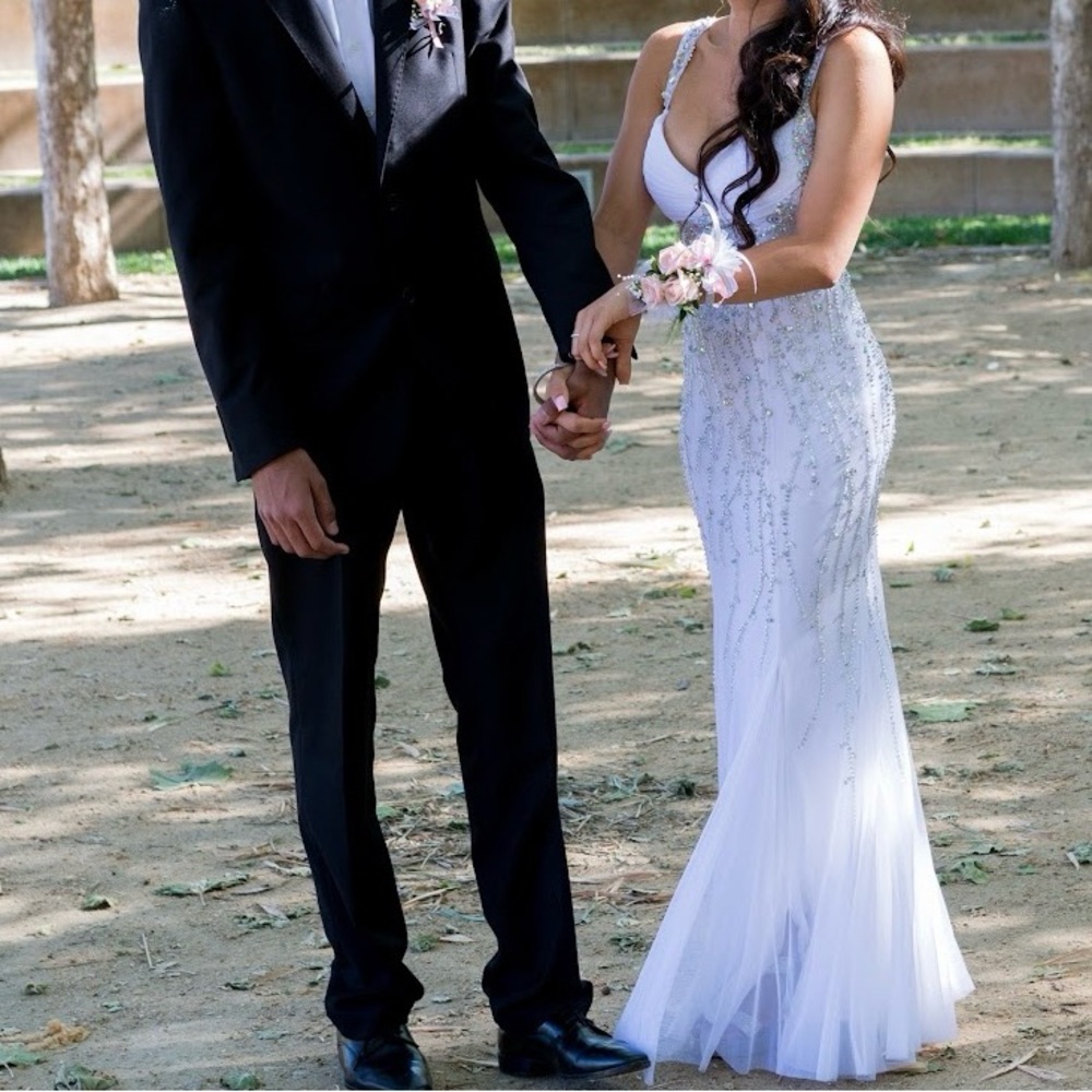 White Rhinestone Gown